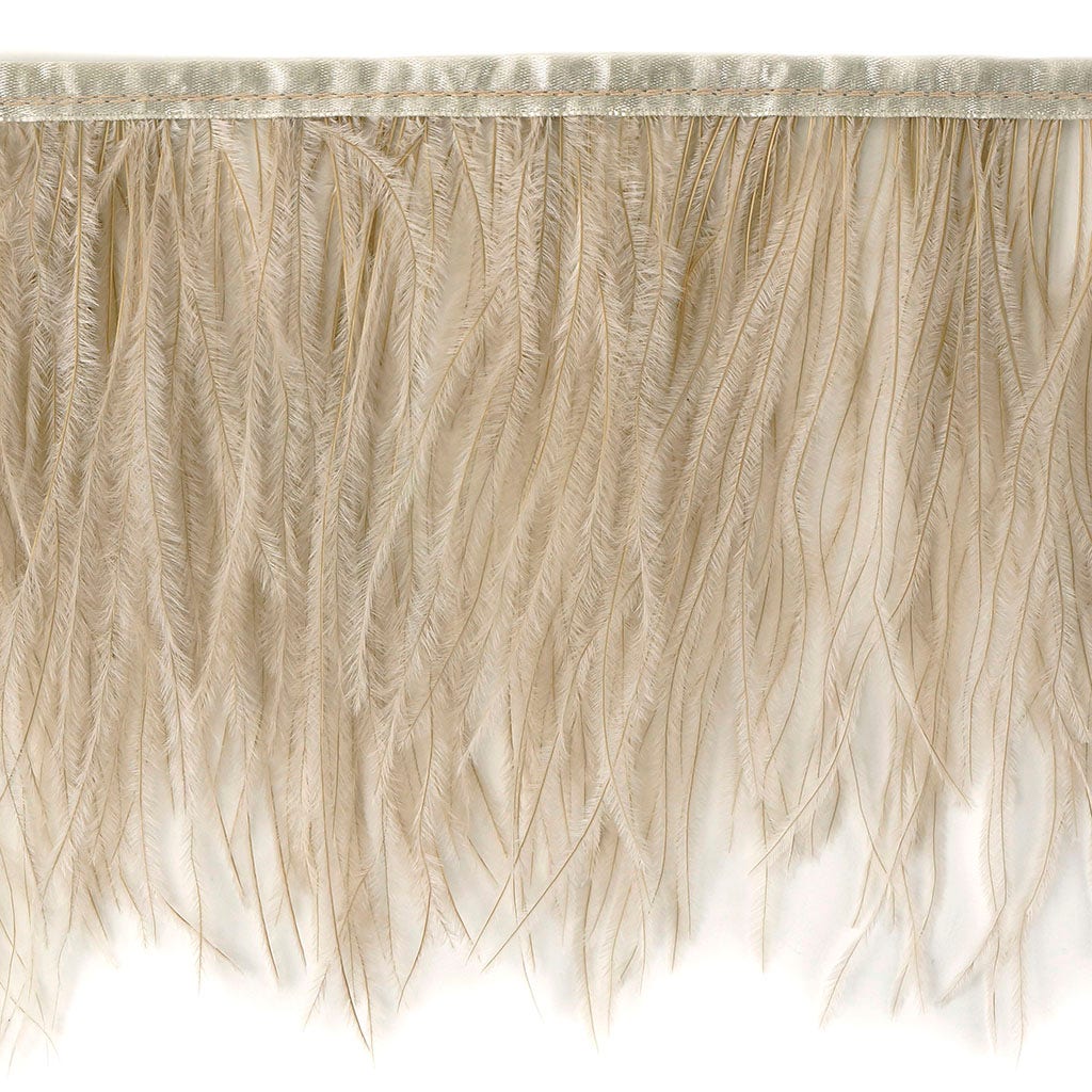 Blush Single Ply Ostrich Feather Fringe Trim - 5
