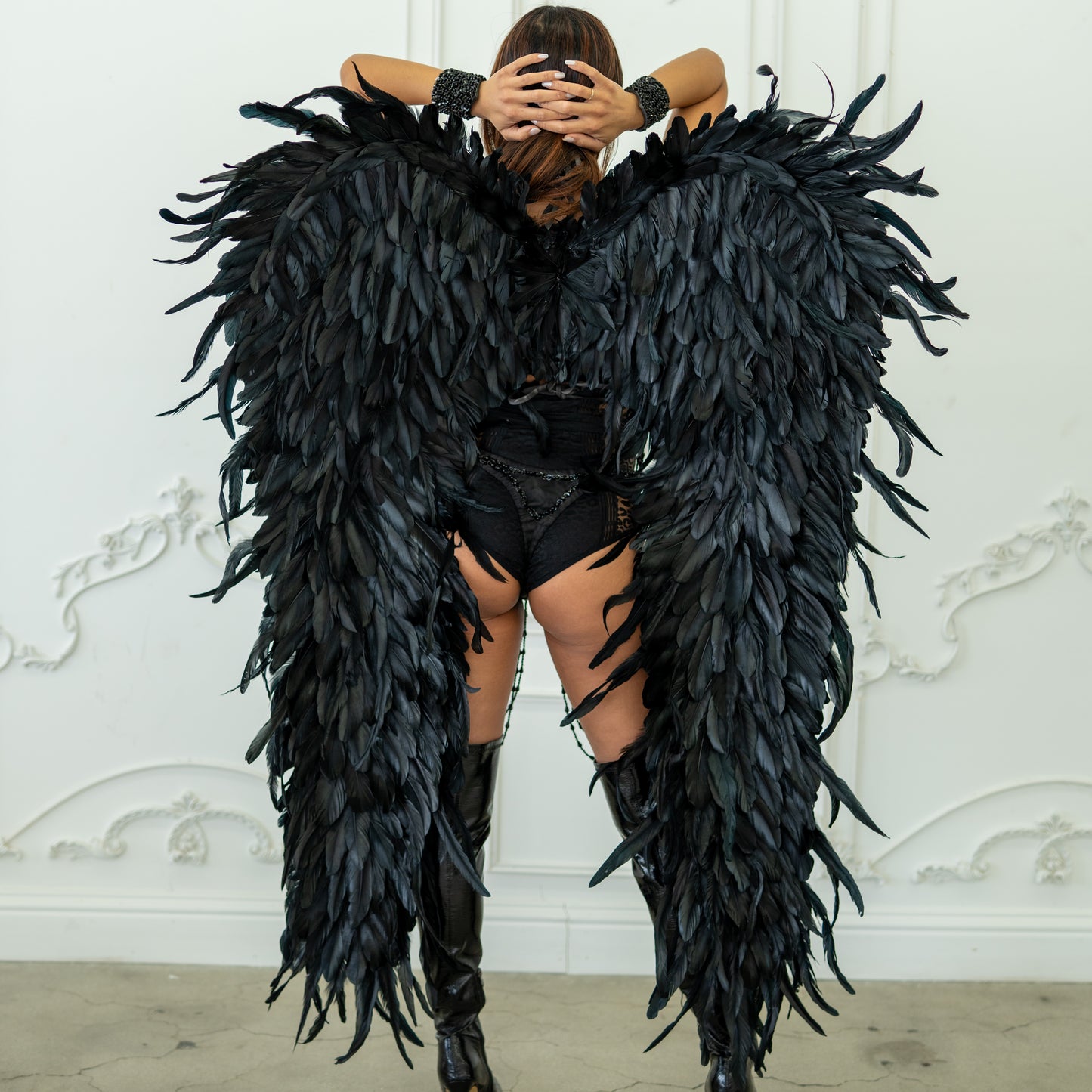 Huge Black Angel Wings