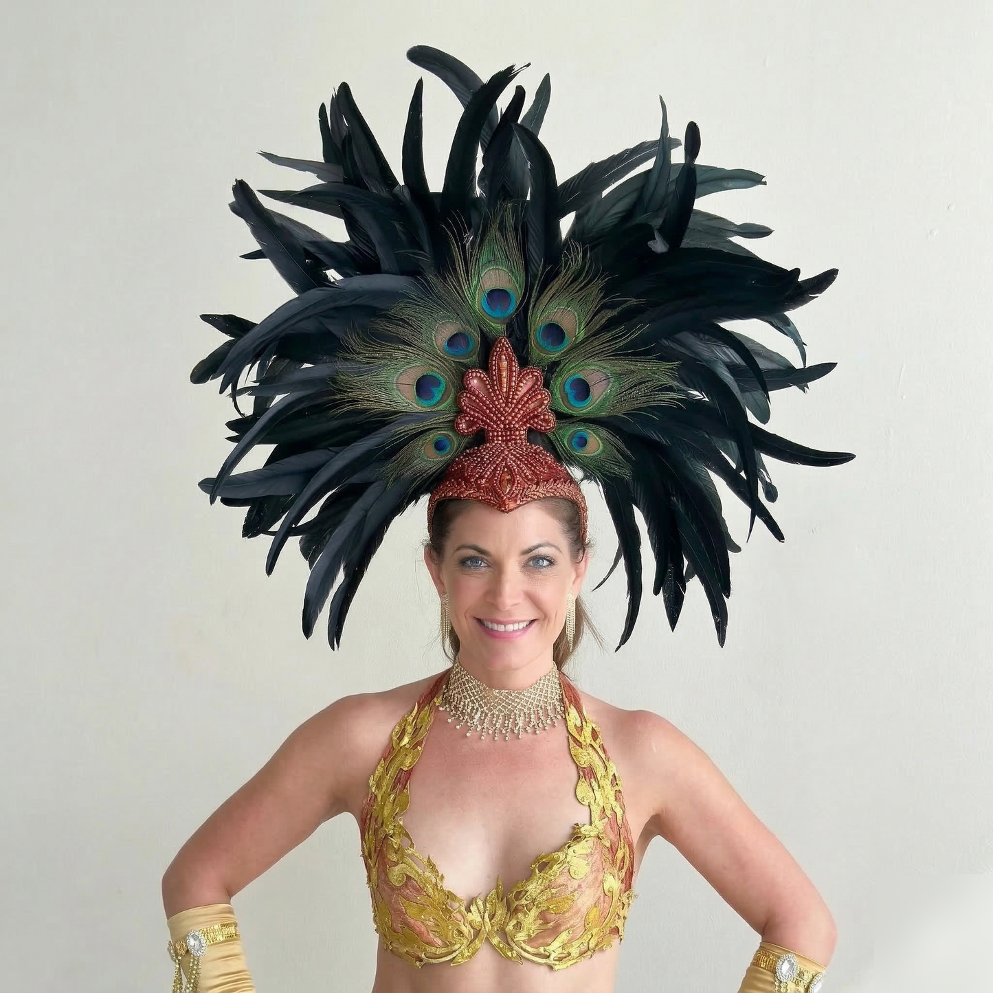 Zizi Showgirl Black Feather Headpiece