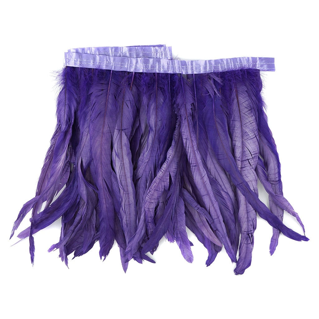 Bleach Dyed Coque Tail Fringe - 12-14’’ - Fl Lilac - Feathers