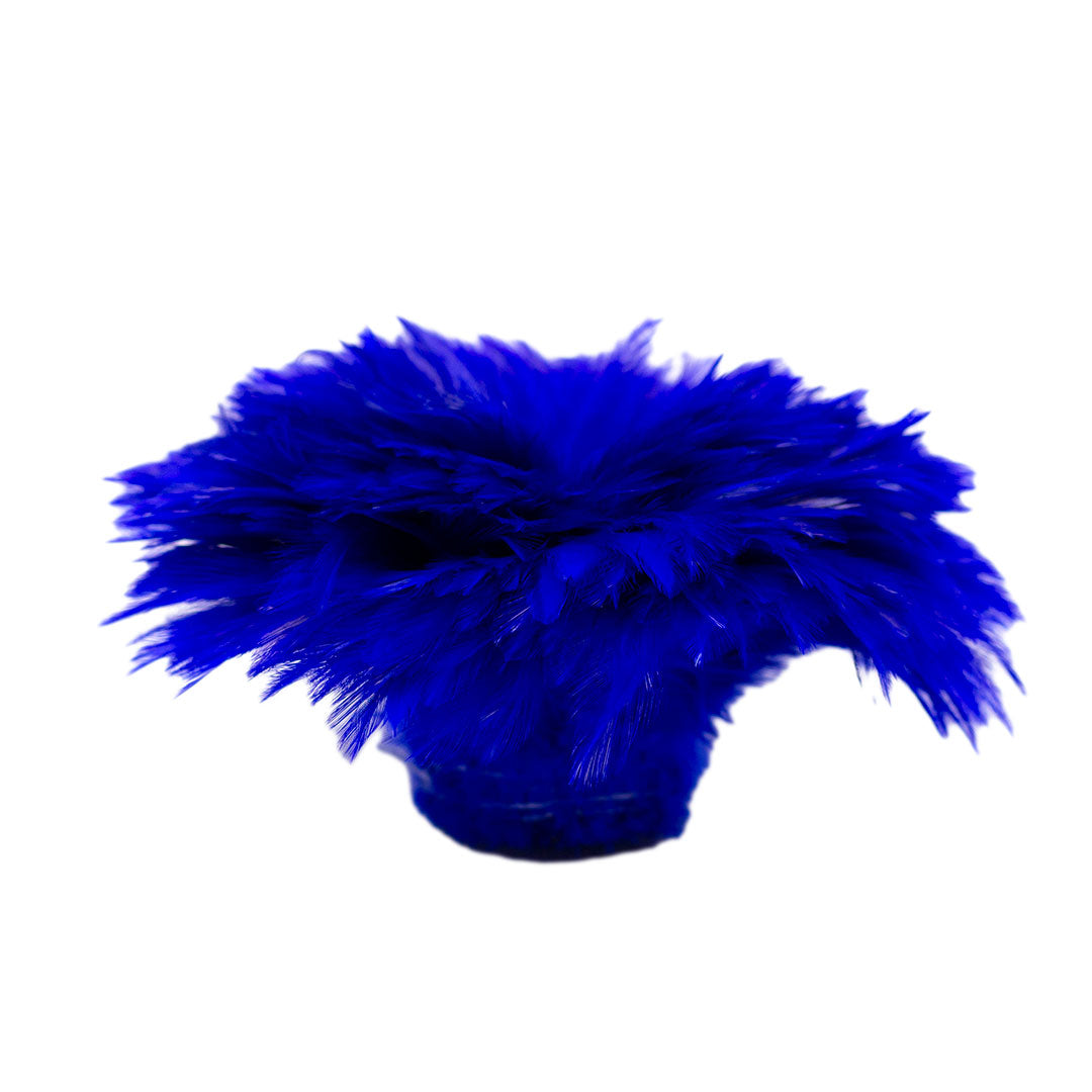 Bulk Rooster Hackle Feathers - White Dyed Royal