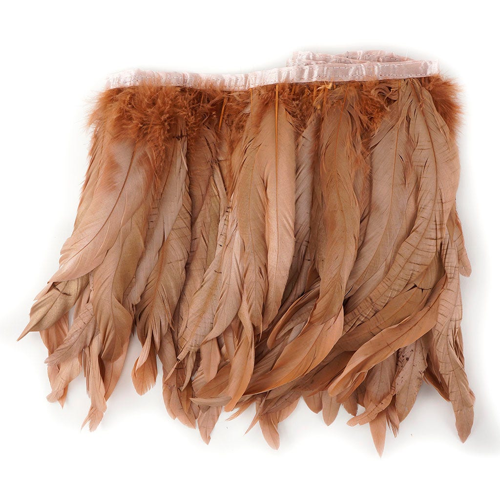 Bronze Iridescent Coque Fringe - 8-10’’ - Metallic Copper - Feathers