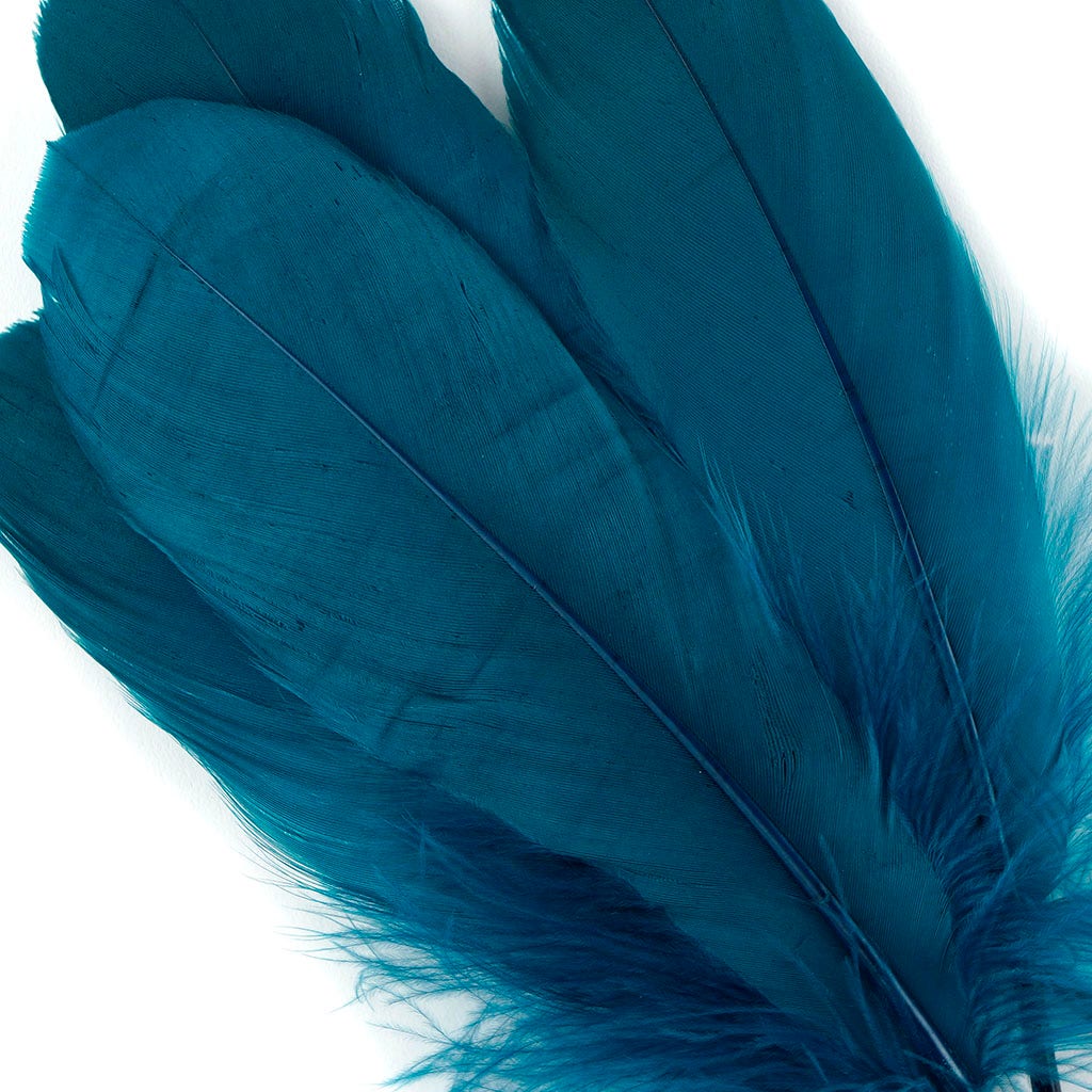 Bulk Goose Pallet Feathers 6-8 Inch - 1/4 LB - Peacock Blue - Feathers