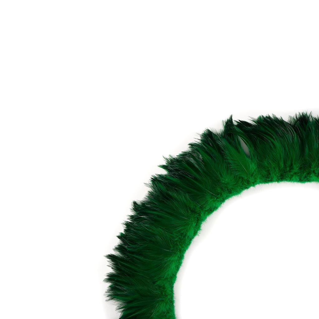 Bulk Rooster Hackle-White-Dyed - Kelly - Feathers