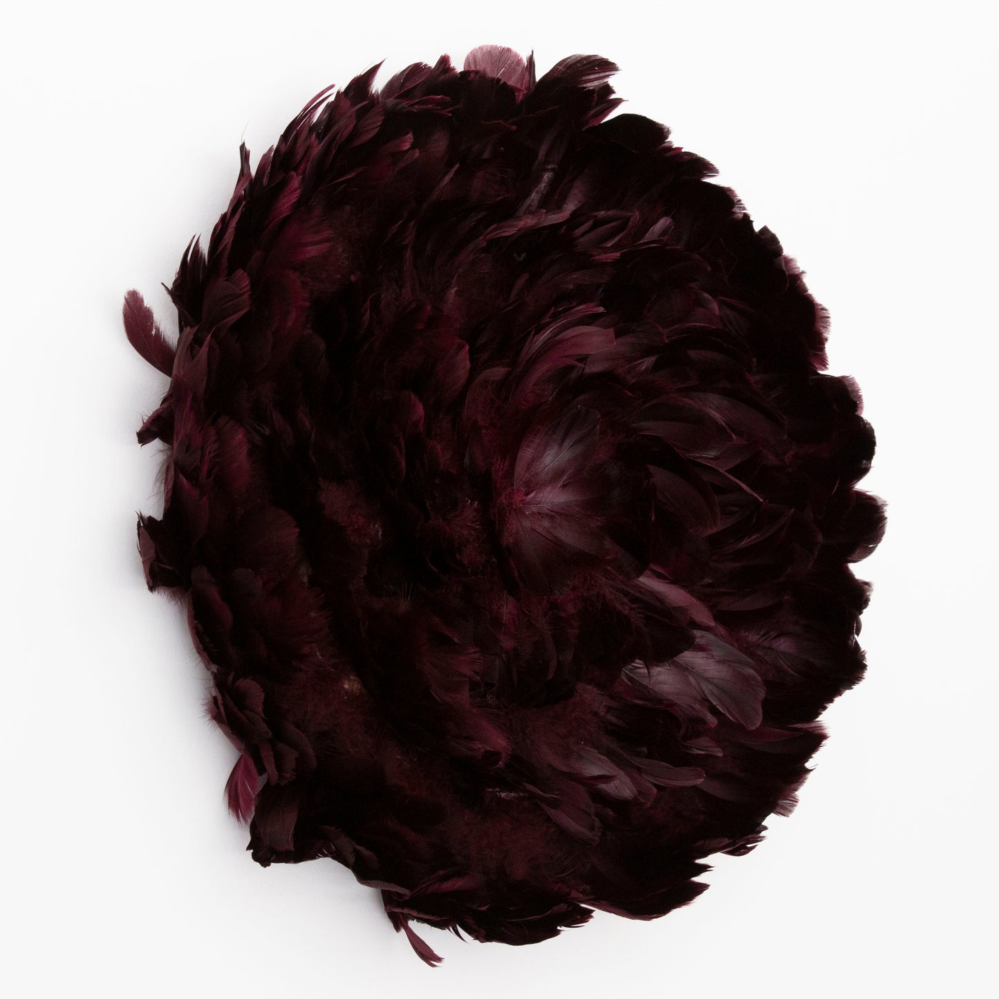 Juju Hat Nagoire Feather Wall Art 16 inch Wood Base 24-26 inch DIA --Burgundy