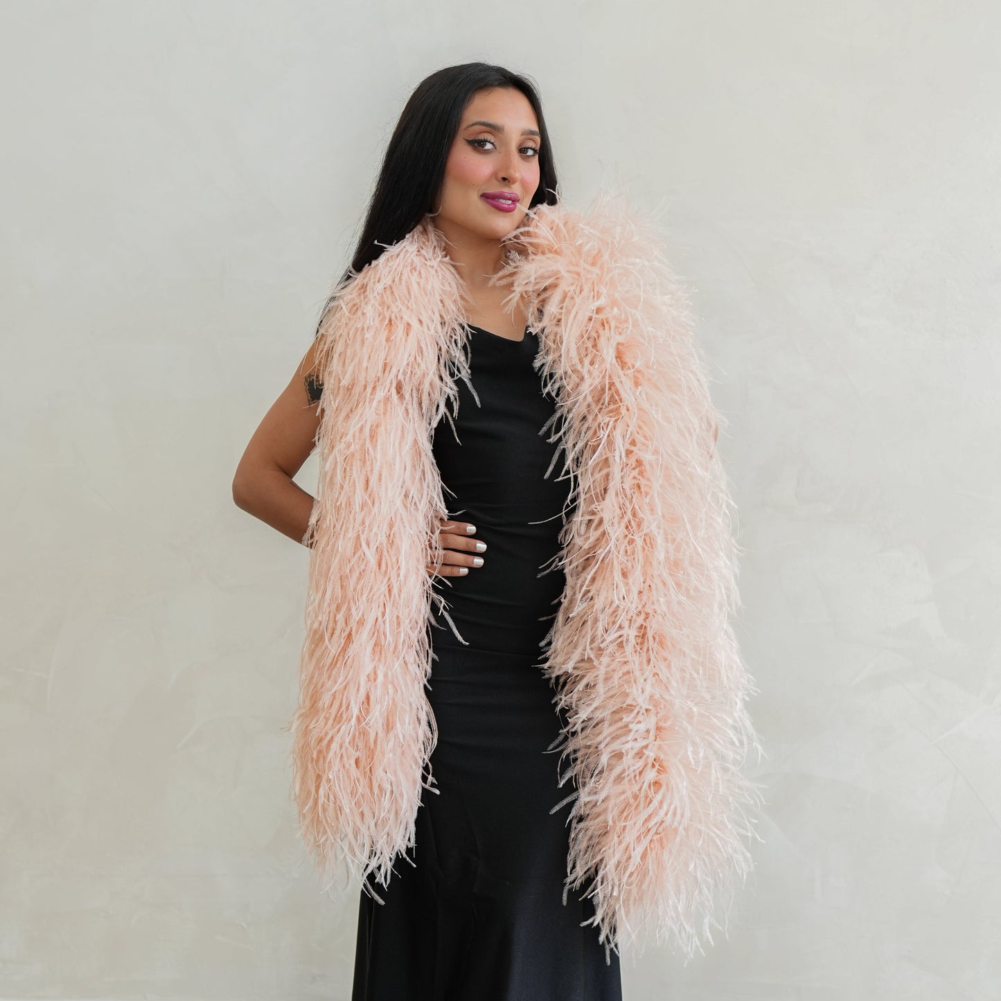 Champagne Pink 6 Ply Ostrich Feather Boa