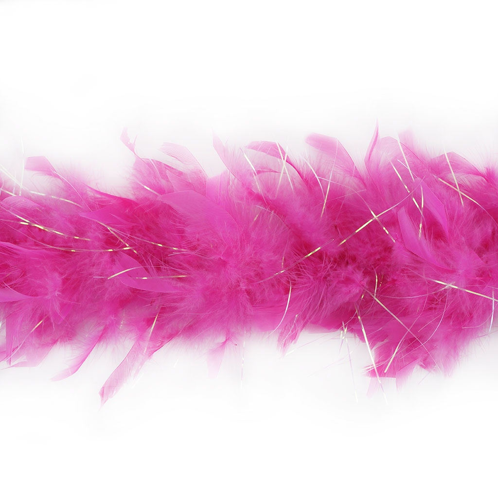 Chandelle Feather Boa - Lightweight - Pink with Opal Lurex - Chandelle Boa