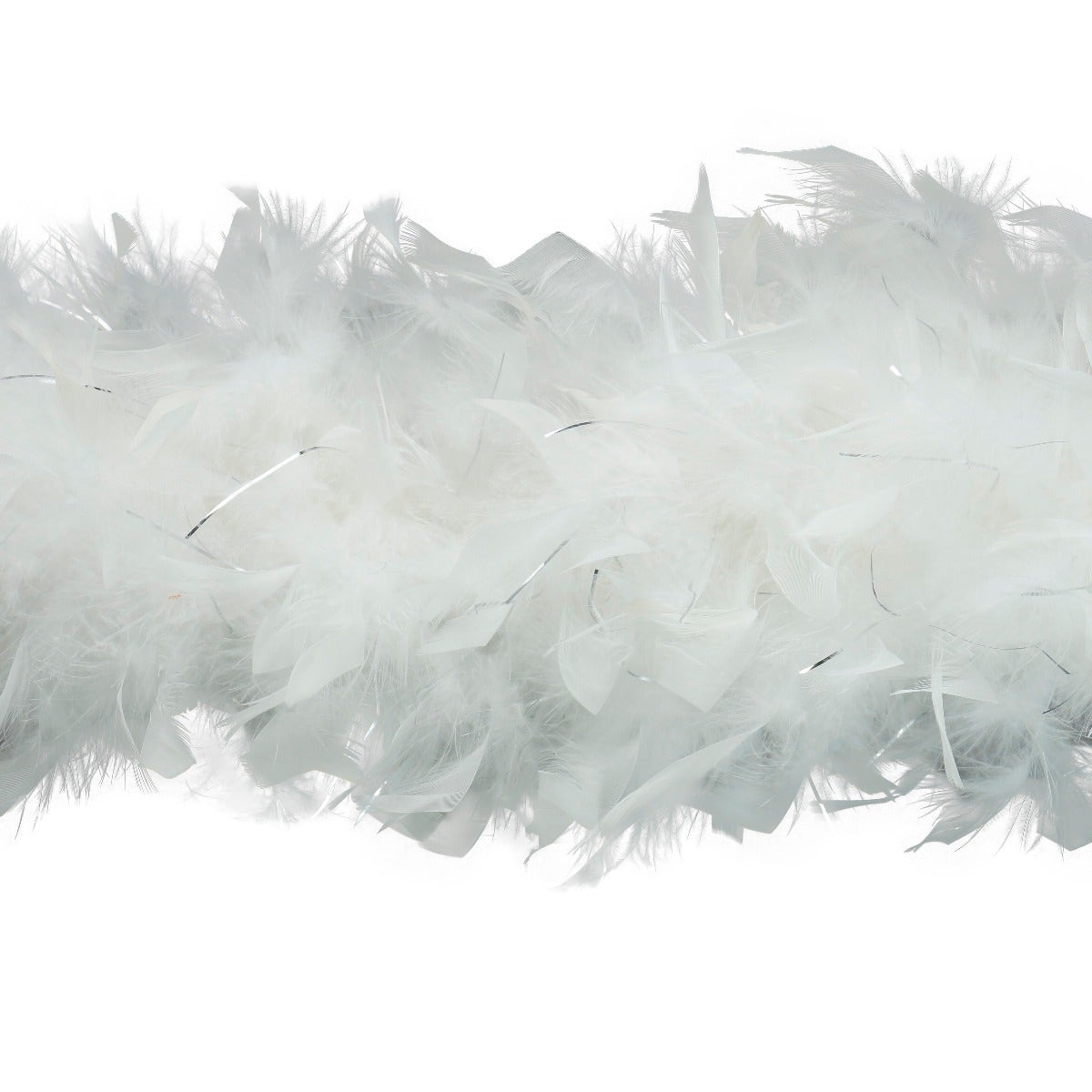 Chandelle Feather Boa with Lurex - Heavyweight - White/Silver Lurex - Chandelle Boa