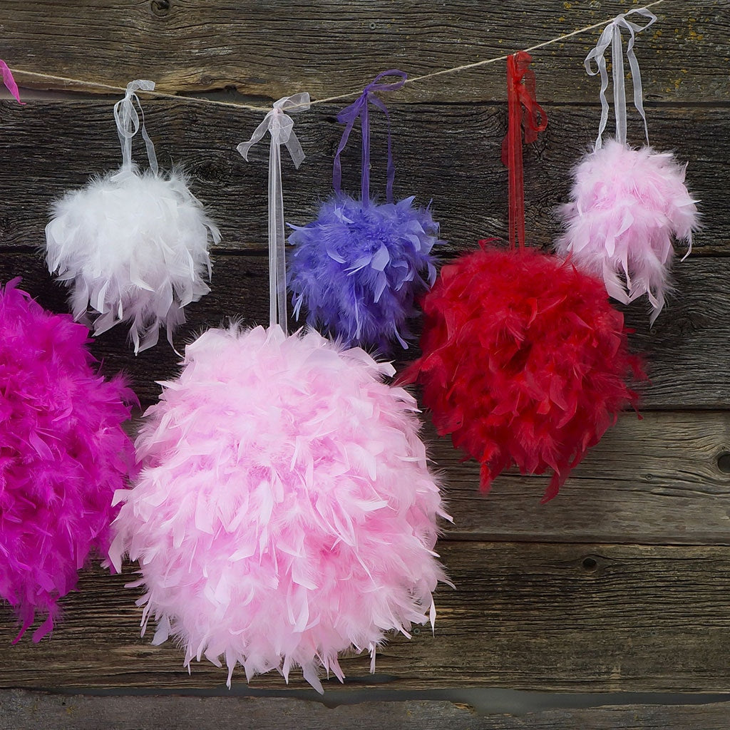 Chandelle Feather Pom Poms - Candy Pink - 6’’ - Feathers