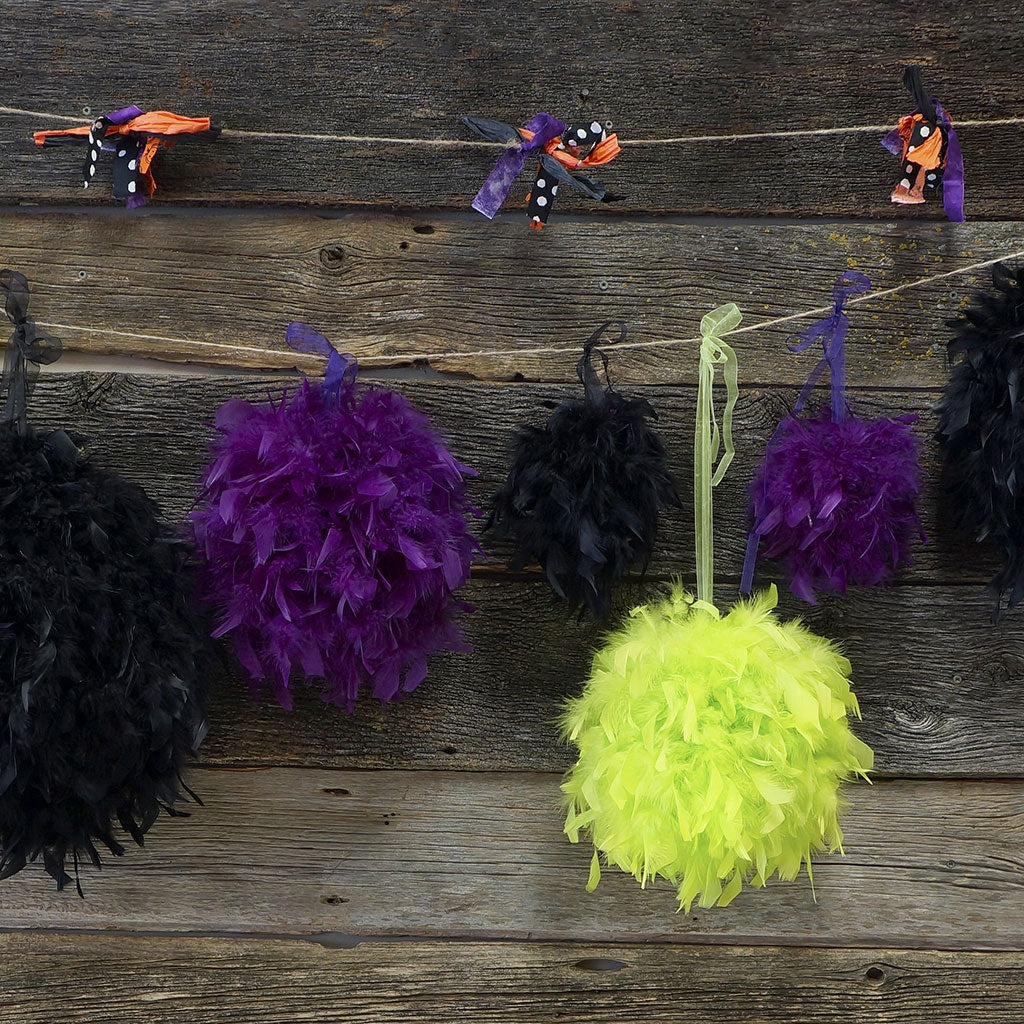 Chandelle Feather Pom Poms - Lime - 12’’ - Feathers