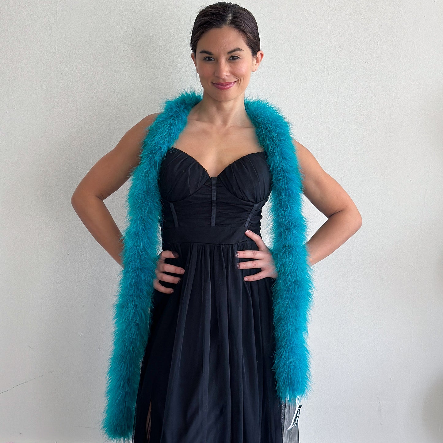 Full Marabou Feather Boa - Dark Aqua