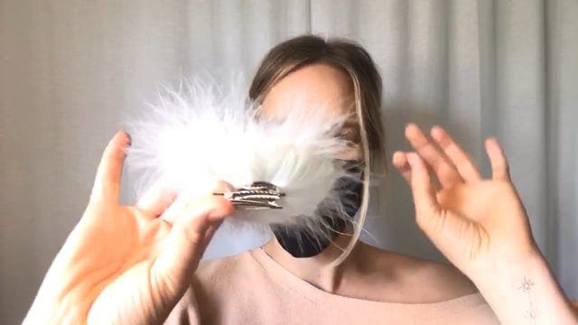 Feather Corsage-Coquile-Hackle - White - Feathers