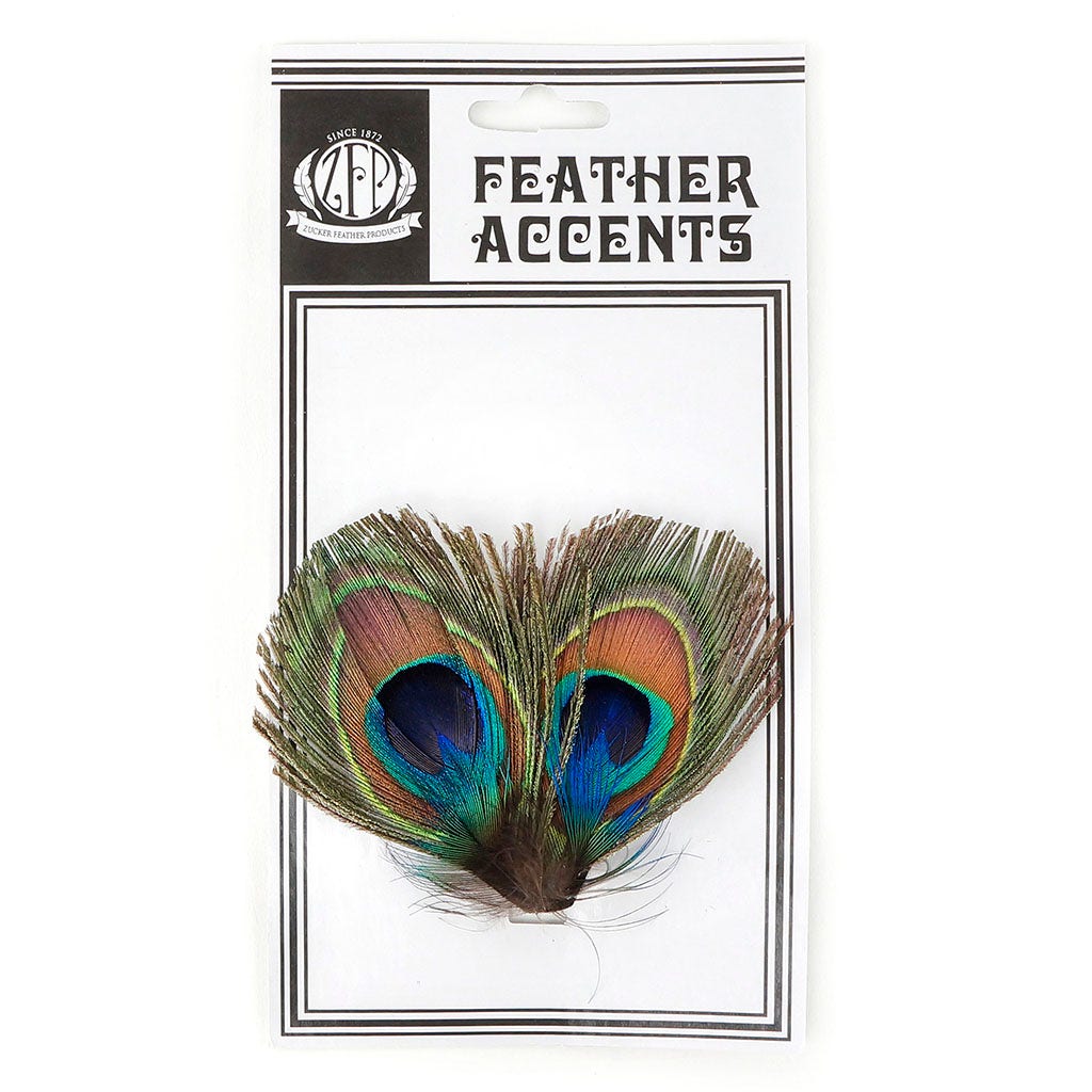 Feather Corsage - Peacock Eye - Natural - Feathers