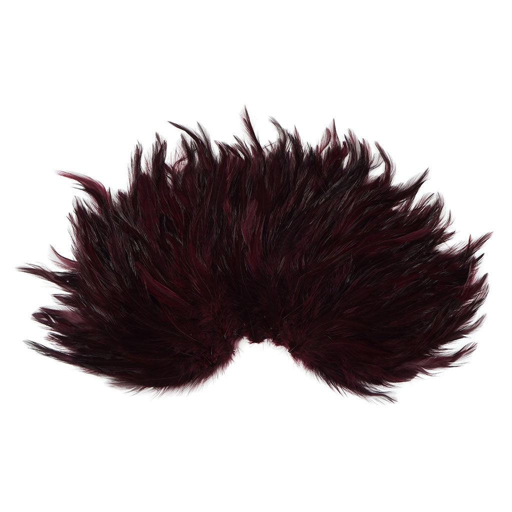 Feather Hackle Pads Dyed - Burgundy - Feathers