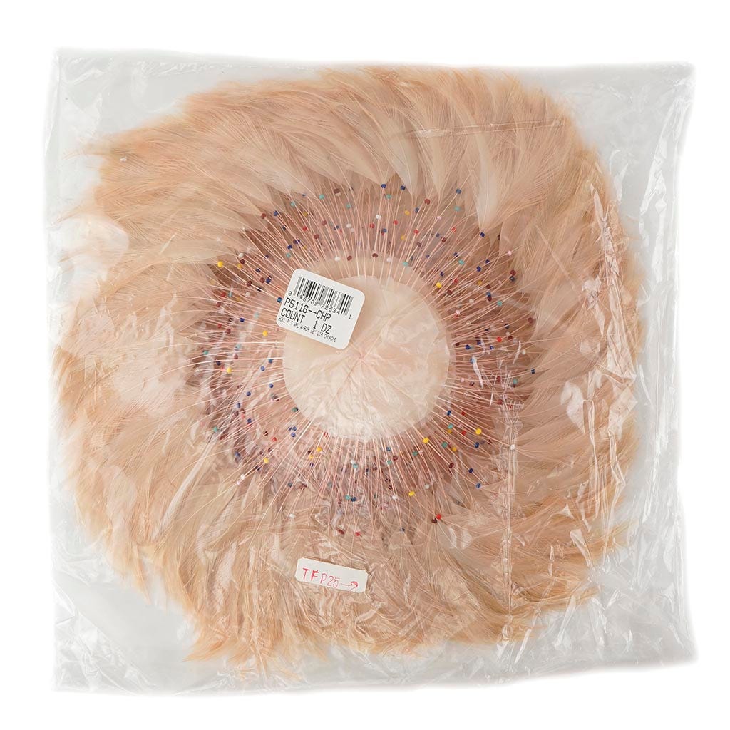 Feather Hackle Plates Solid Colors - Champagne - Feathers