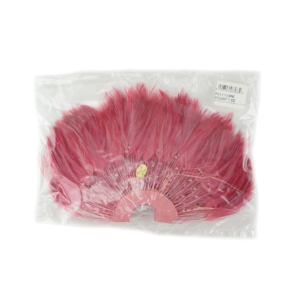Feather Hackle Plates Solid Colors - Dusty Rose - Feathers