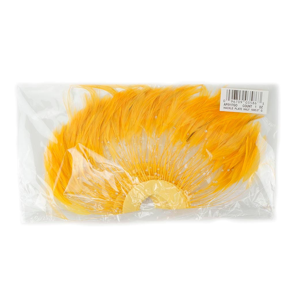 Feather Hackle Plates Solid Colors - Gold - Feathers