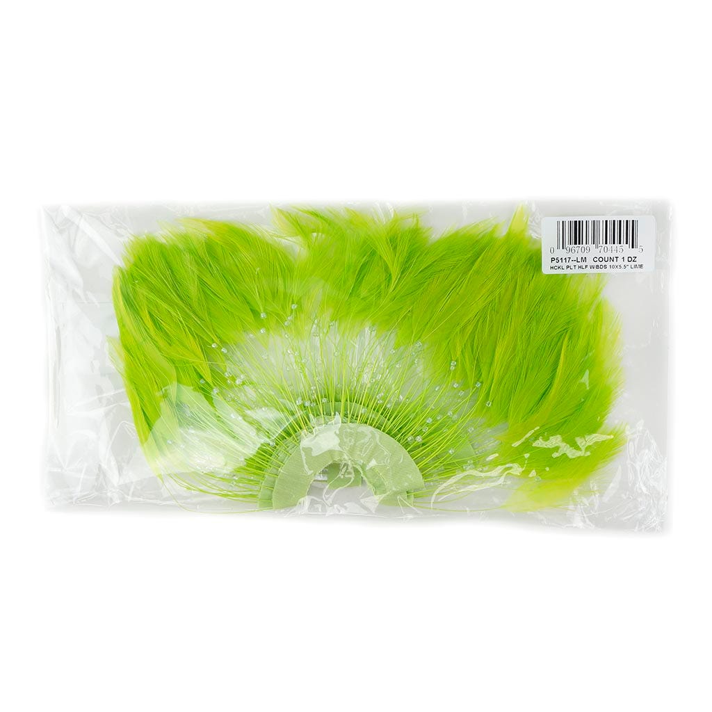 Feather Hackle Plates Solid Colors - Lime - Feathers