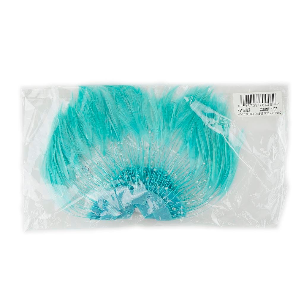 Feather Hackle Plates Solid Colors - Lt Turquoise - Feathers