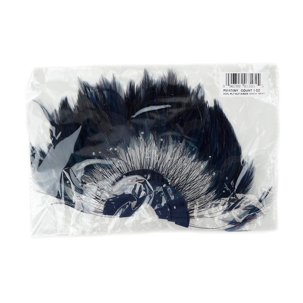 Feather Hackle Plates Solid Colors - Navy - Feathers