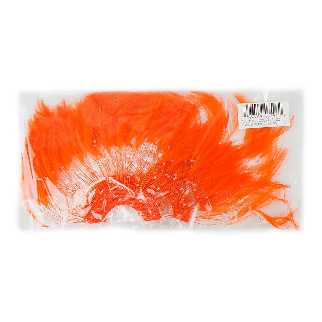 Feather Hackle Plates Solid Colors - Orange - Feathers