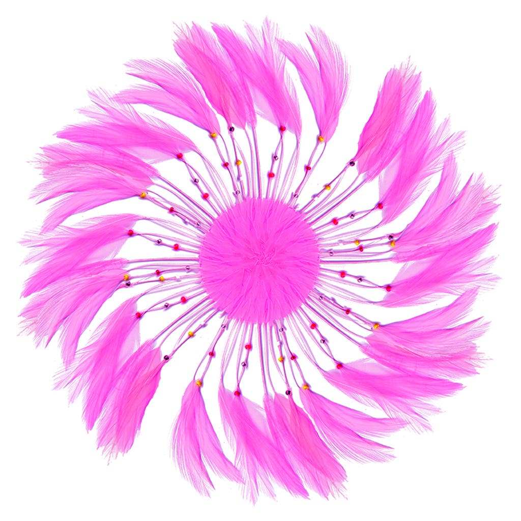 Feather Hackle Plates Solid Colors - Shocking Pink - Feathers