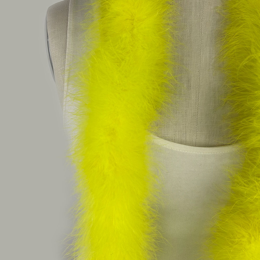 Full Marabou Feather Boa - Fluorescent Yellow