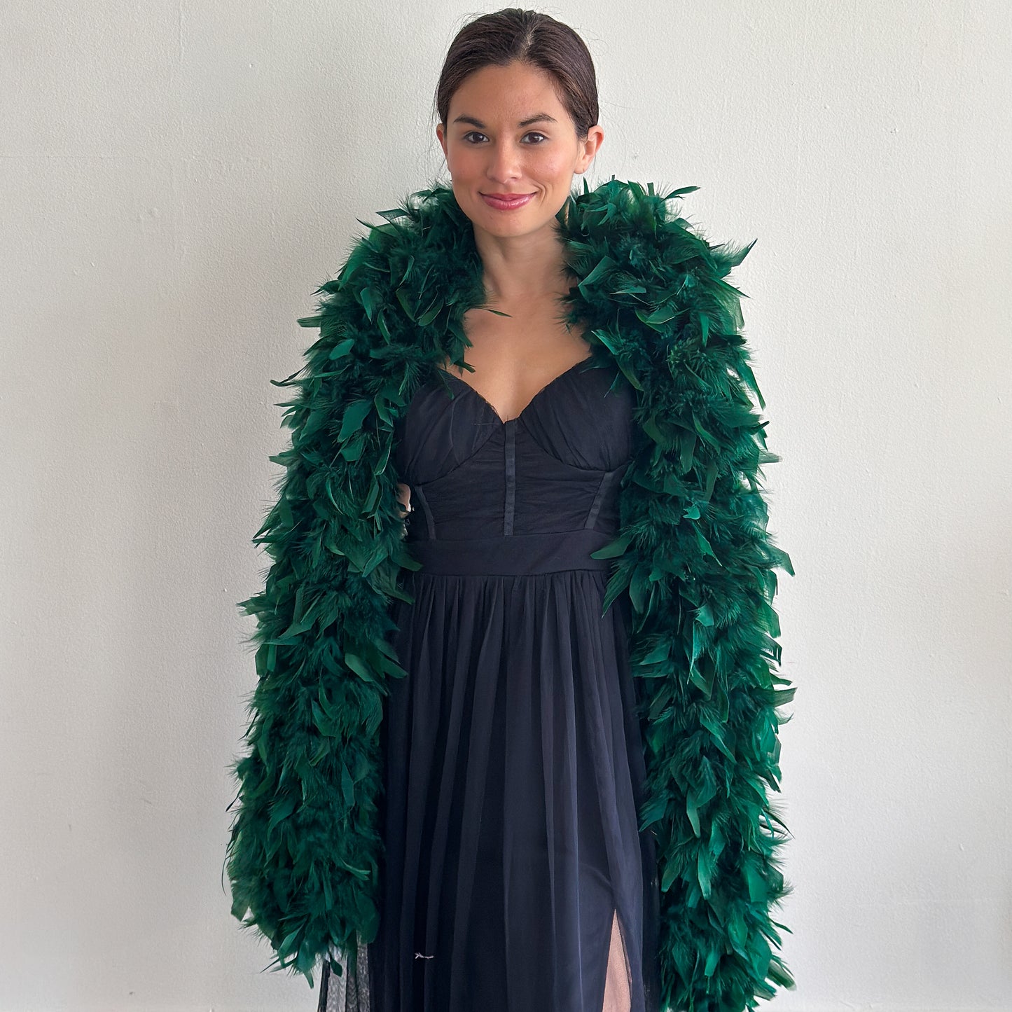 Chandelle Feather Boa - Heavyweight - Forest Green