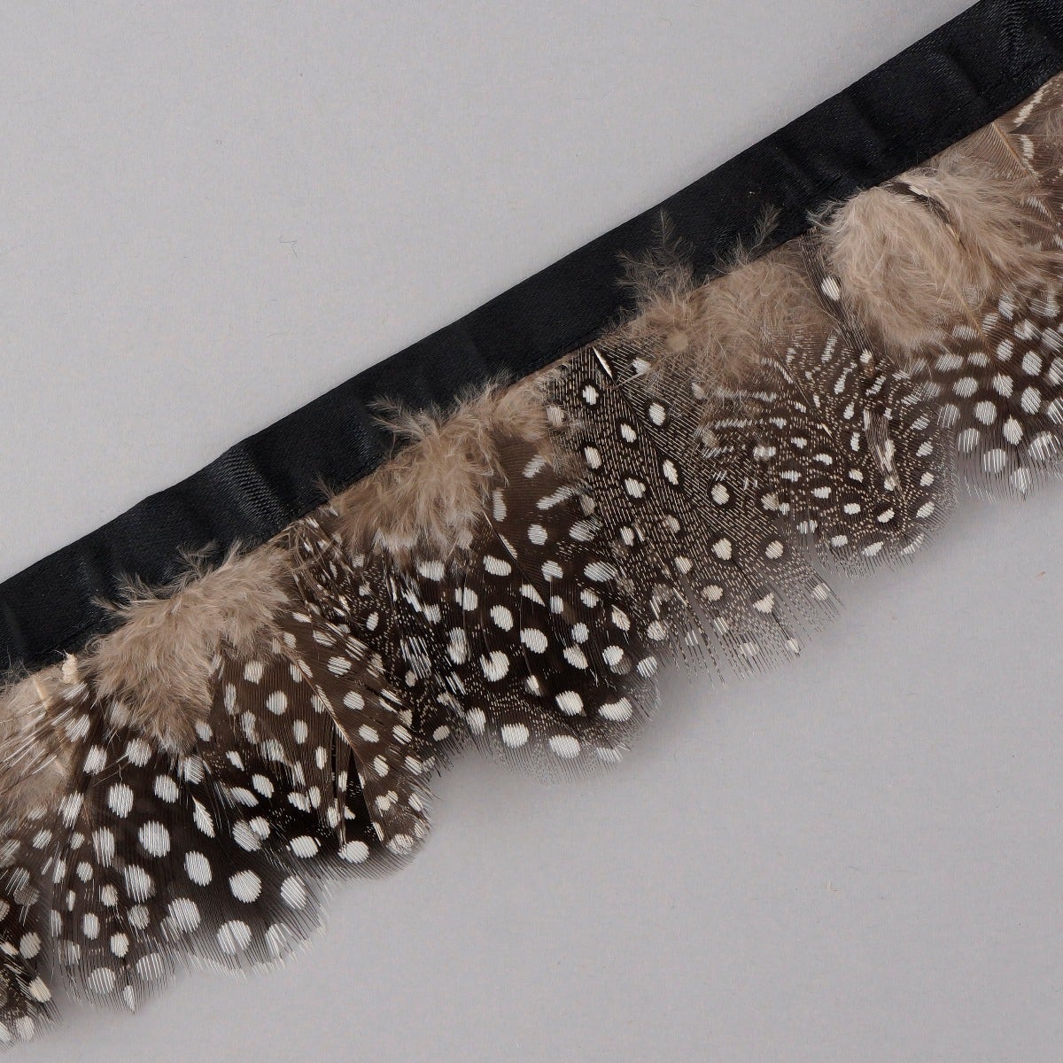 Guinea Plumage Feather Fringe - 1.75’’ - 1 Yard - Natural - Feathers