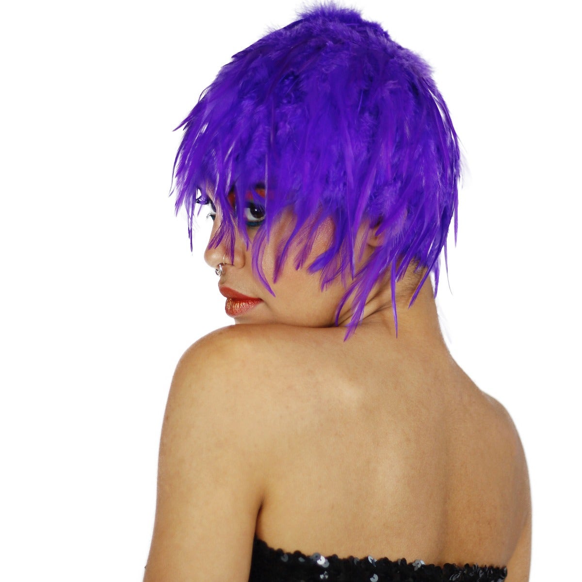 Hackle Feather Wig-Solid - Regal - Feathers