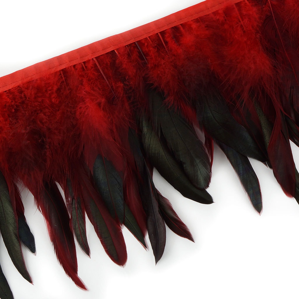 Half Bronze-Irid Schlappen Fringe Dyed Red - Feathers