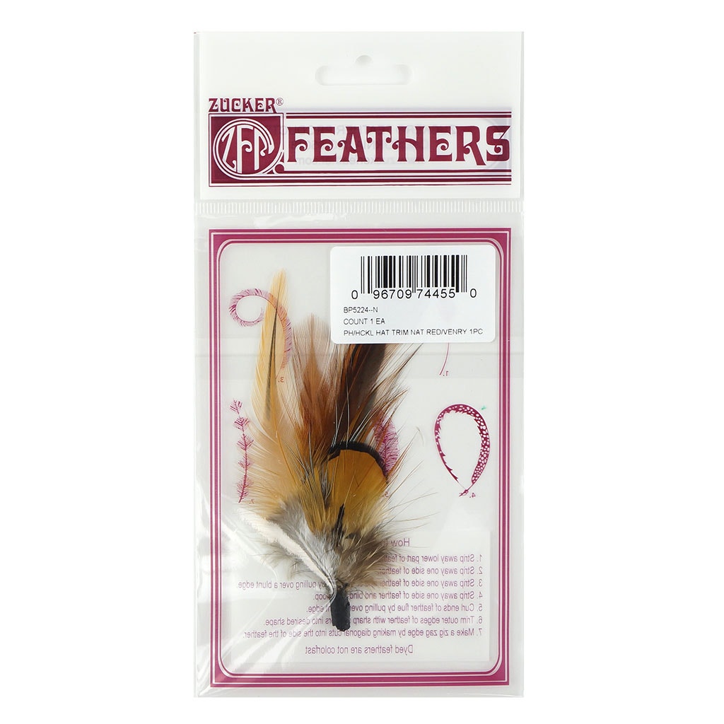 Hat Feather Trim With Hackle and Venery Pheasant - Natural - Feathers