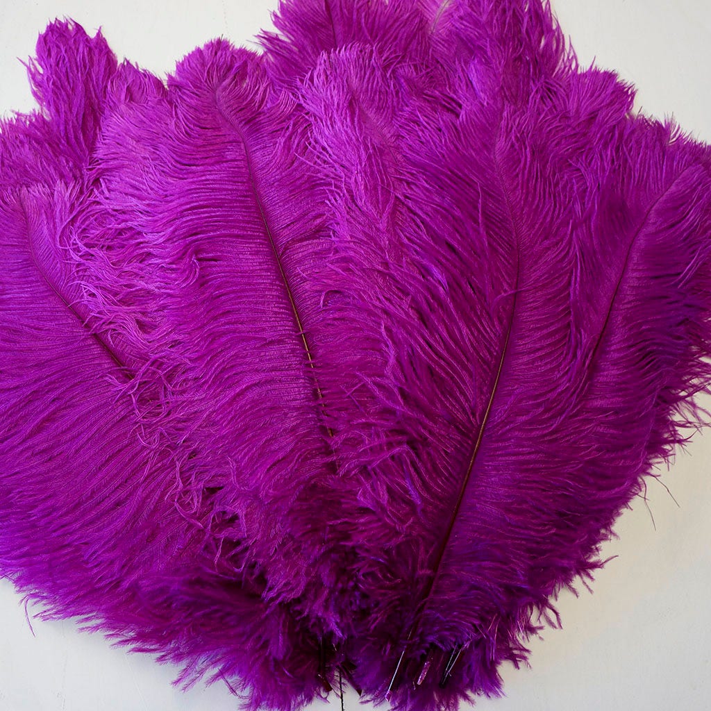 Large Ostrich Feathers - 17’’ + Drabs - Very Berry - 12 pieces - Ostrich Feathers