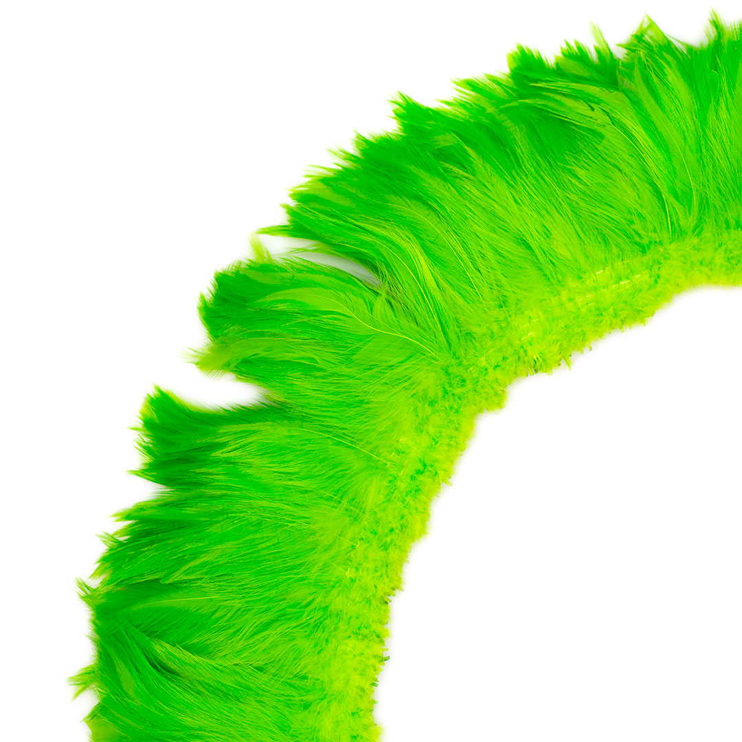 Bulk Rooster Hackle Feathers - White Dyed Lime