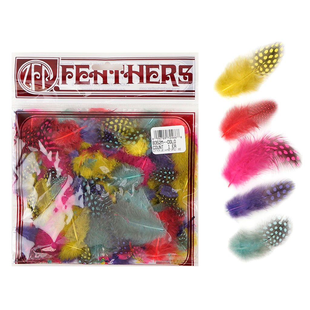 Loose Guinea Plumage Mix Dyed - Day Glo Mix - Feathers
