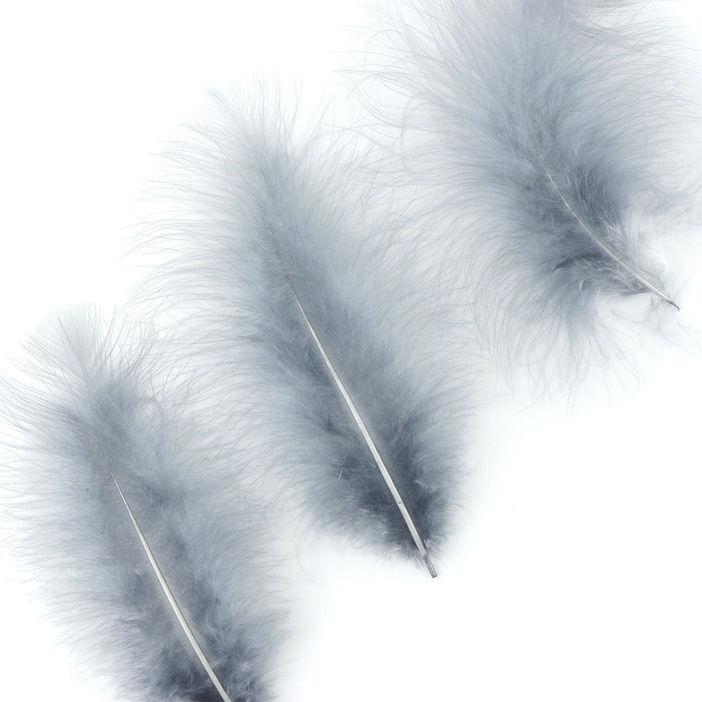 Loose Turkey Marabou Feathers 3-8’’ Dyed - Blue Dunn - 1/4 lb. bulk - Turkey Feathers