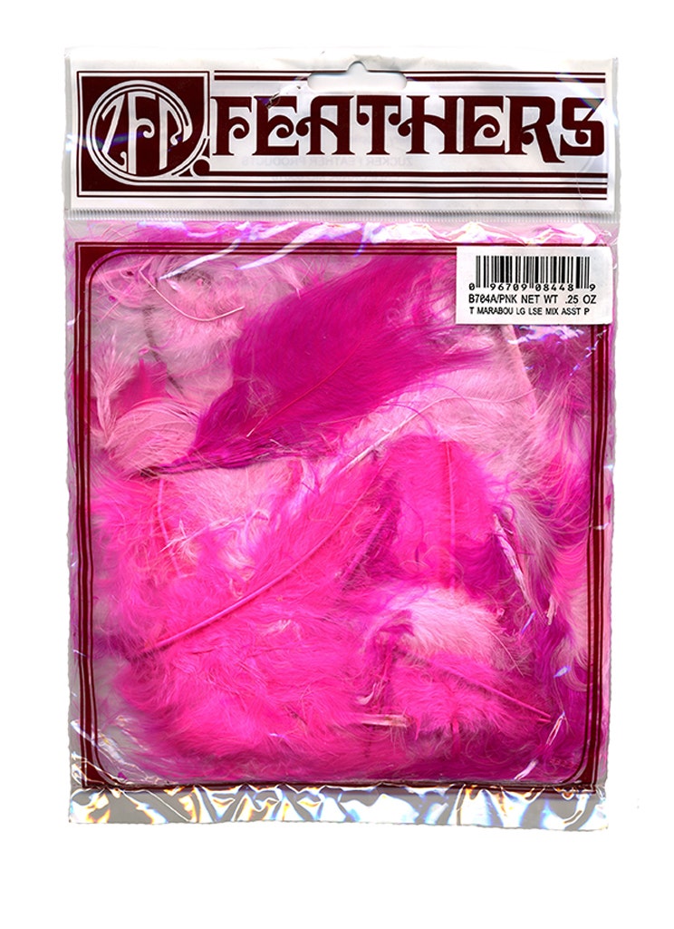 Loose Turkey Marabou Mix Dyed - Pinks Mix - Feathers
