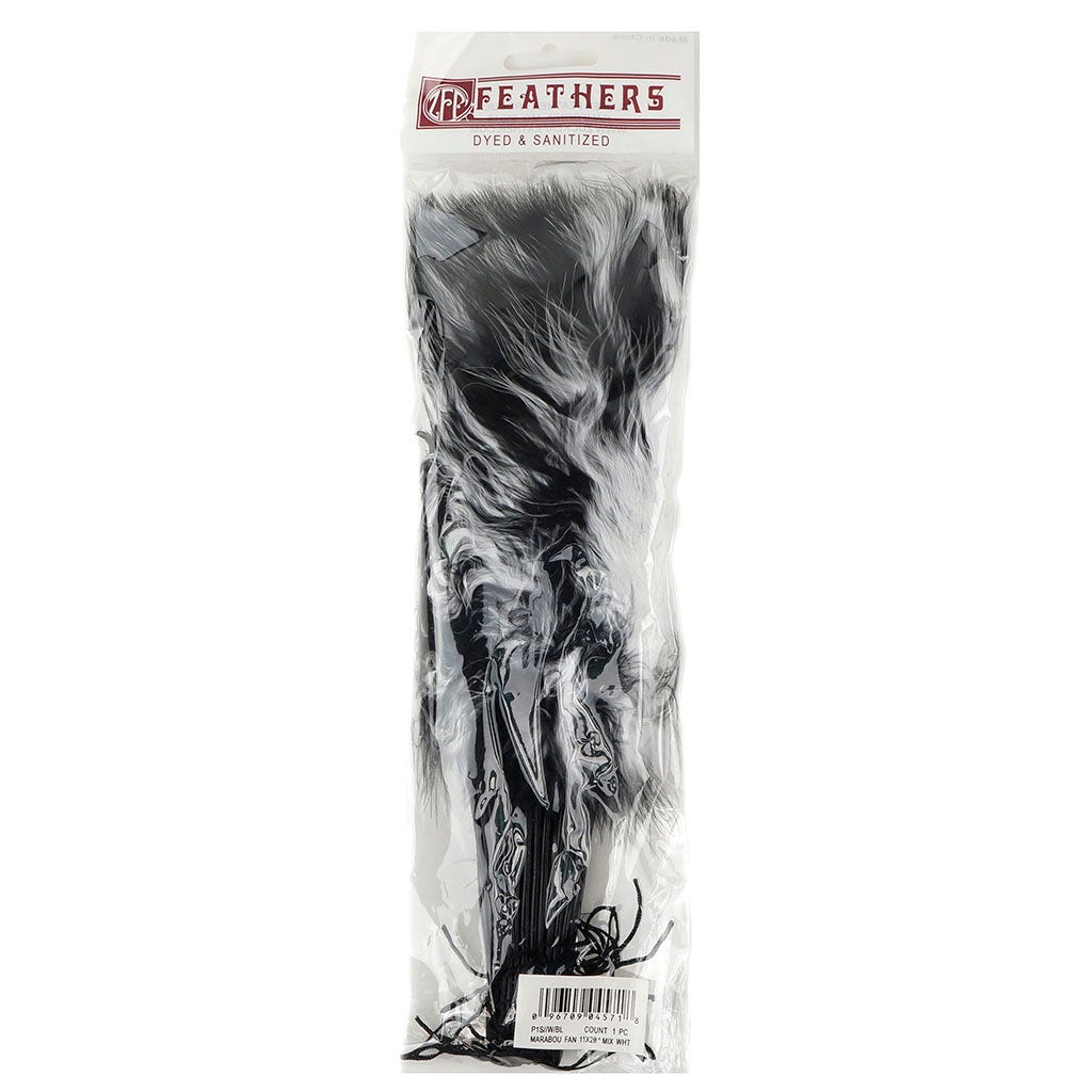Marabou Feather Fan Sectional - White/Black - Feathers