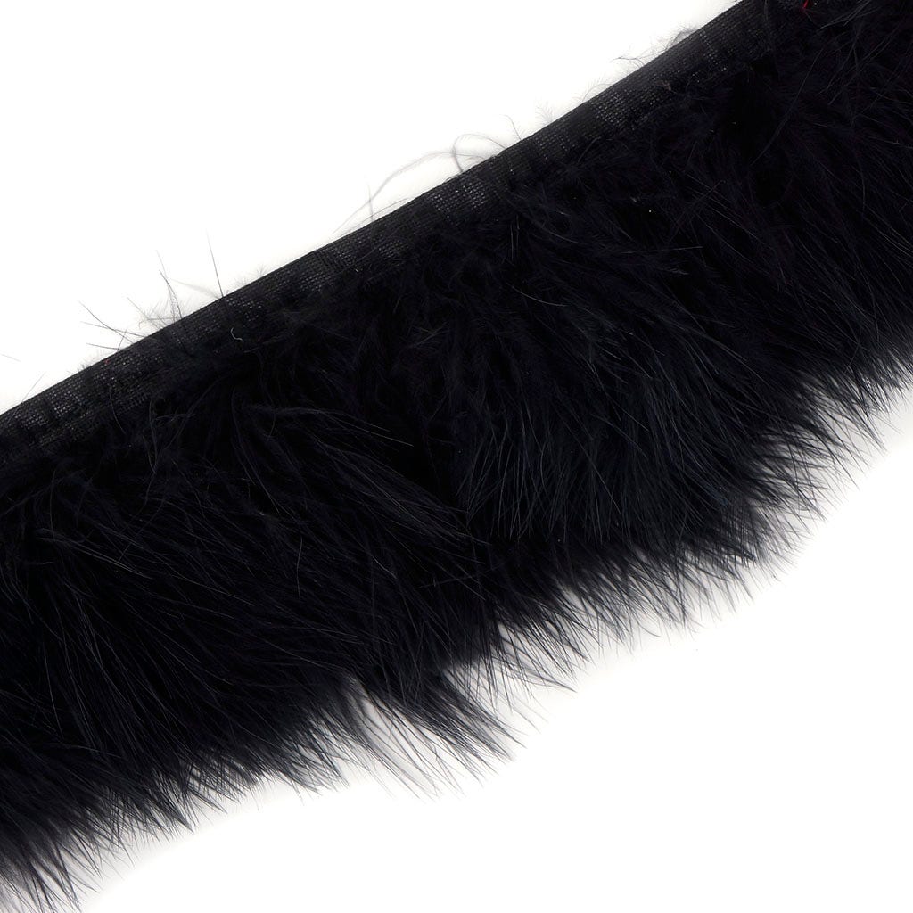 Marabou Feather Fringe Black - Feathers