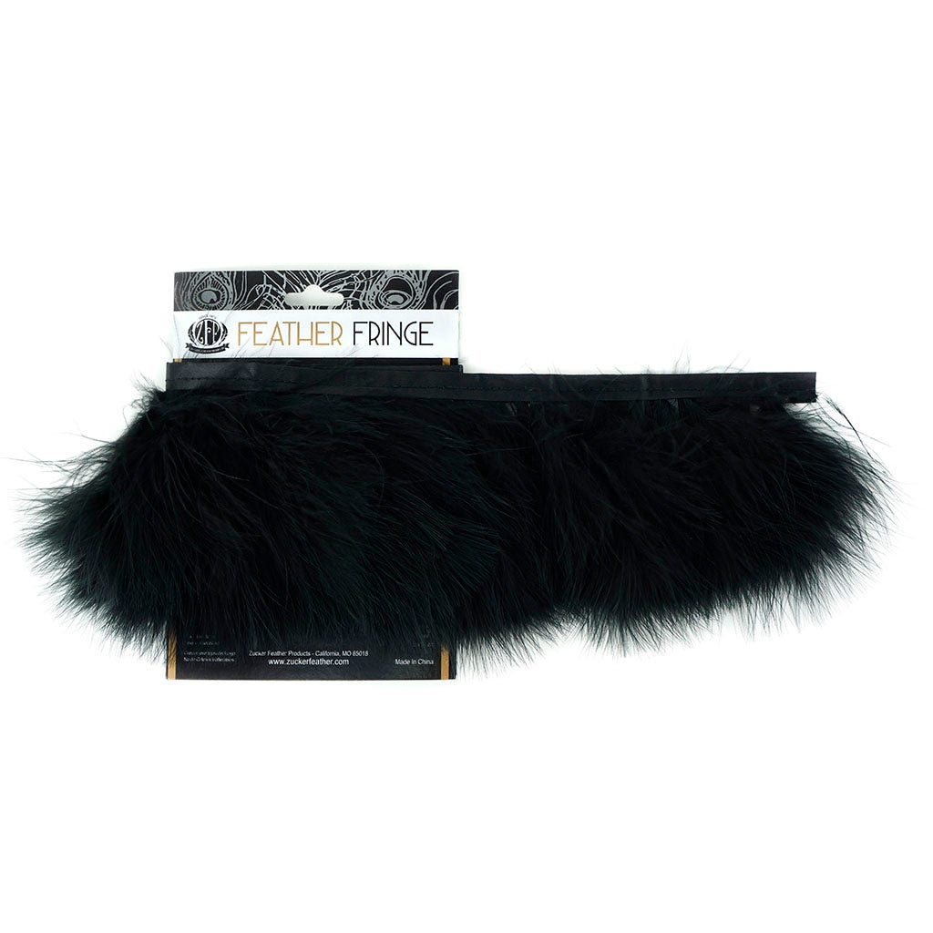 Marabou Feather Fringe Black - Feathers