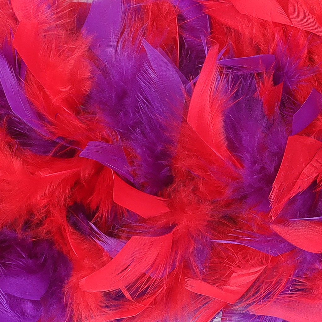 Multicolor Feather Boa - Heavyweight Chandelle - Red/Regal - Chandelle Boa