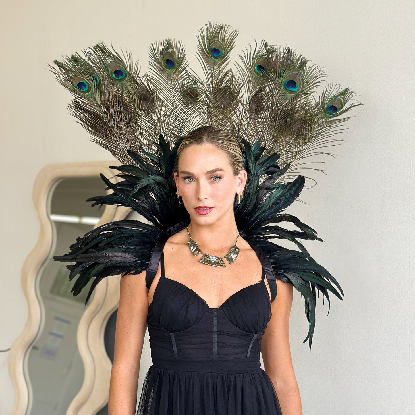 Peacock Empress Feather Collar