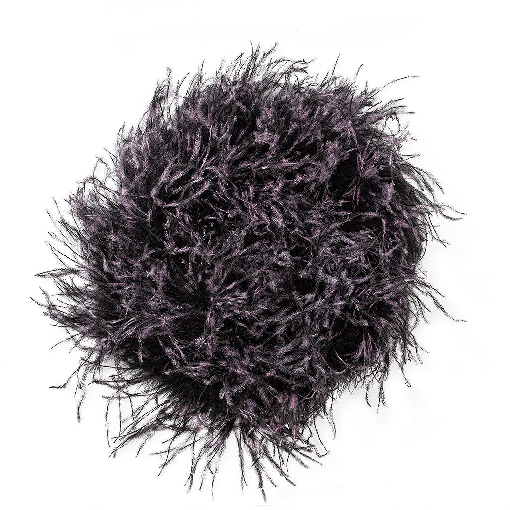 Ostrich Feather Boa Stenciled Black - Raspberry Sorbet - Feathers