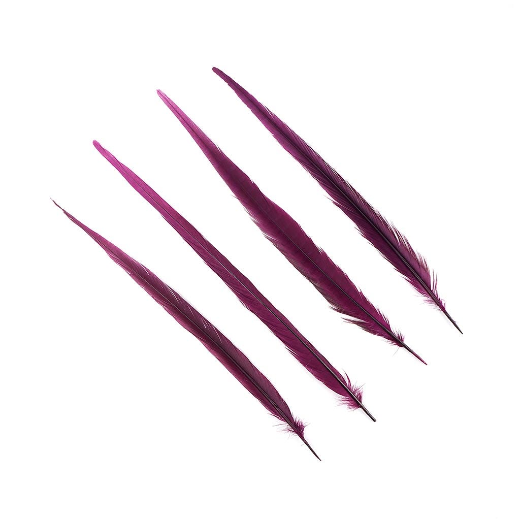 Pheasant Tails Assorted Bleached - Purple - Feathers