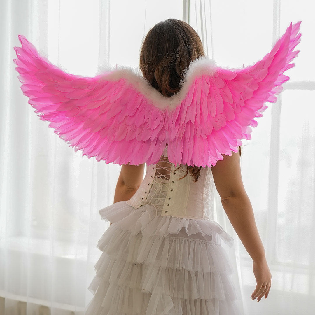 angel dress Pink and White Cosplay Angel Wings
