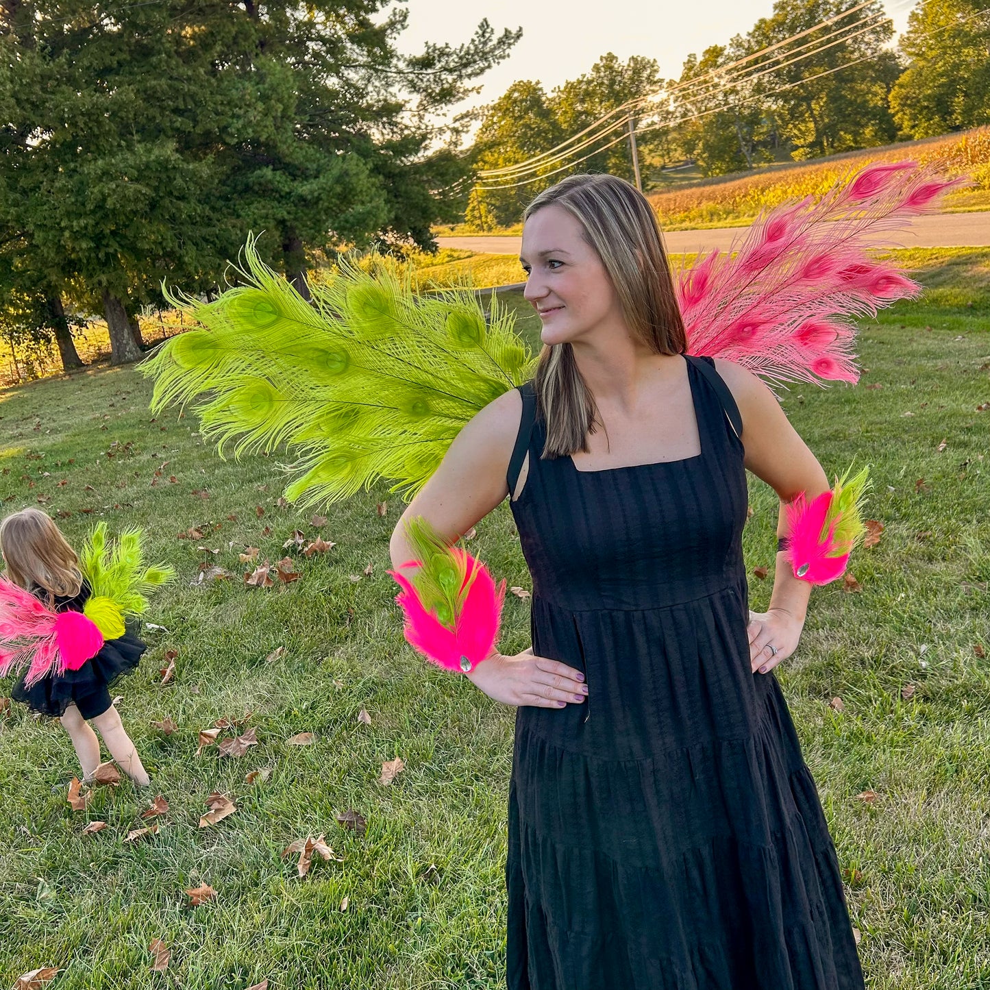 Wicked Peacock Fairy Wings & Cuffs