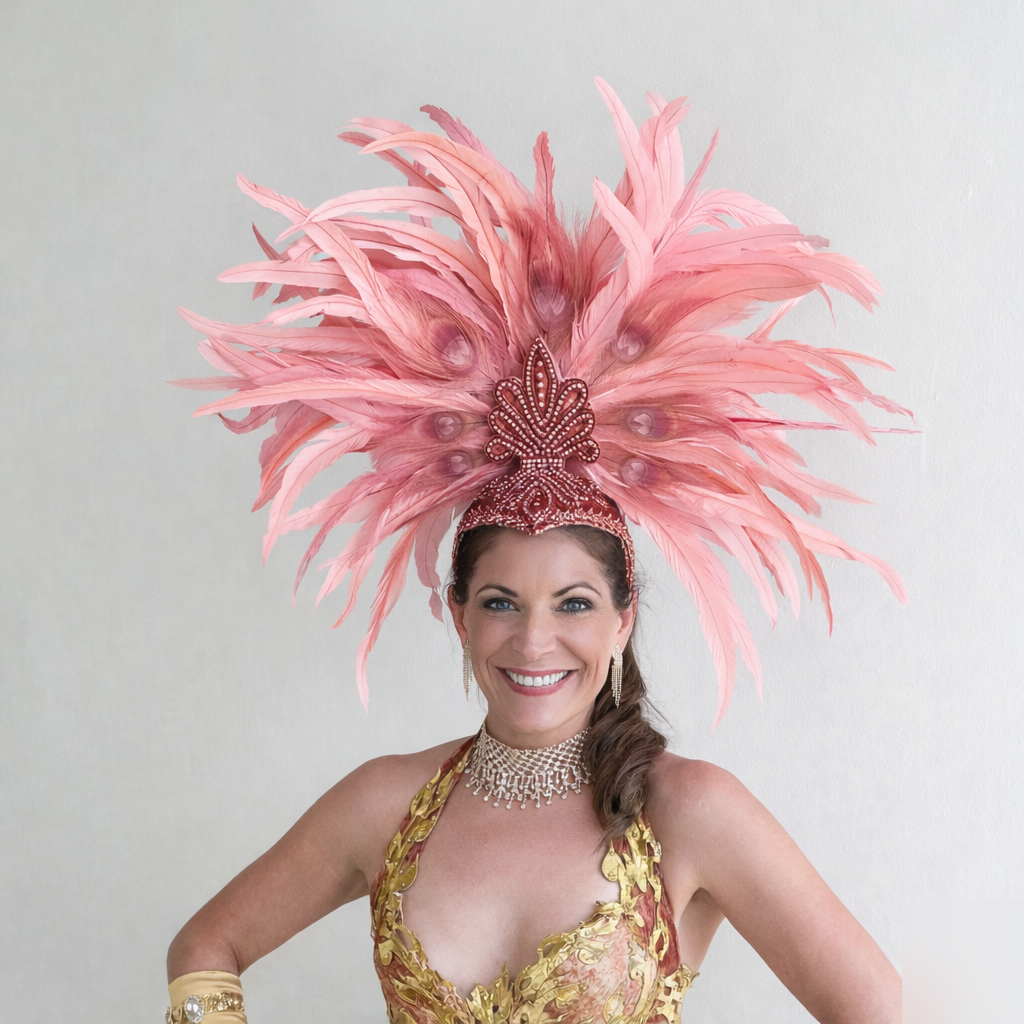 Zizi Candy Pink Showgirl Feather Headpiece