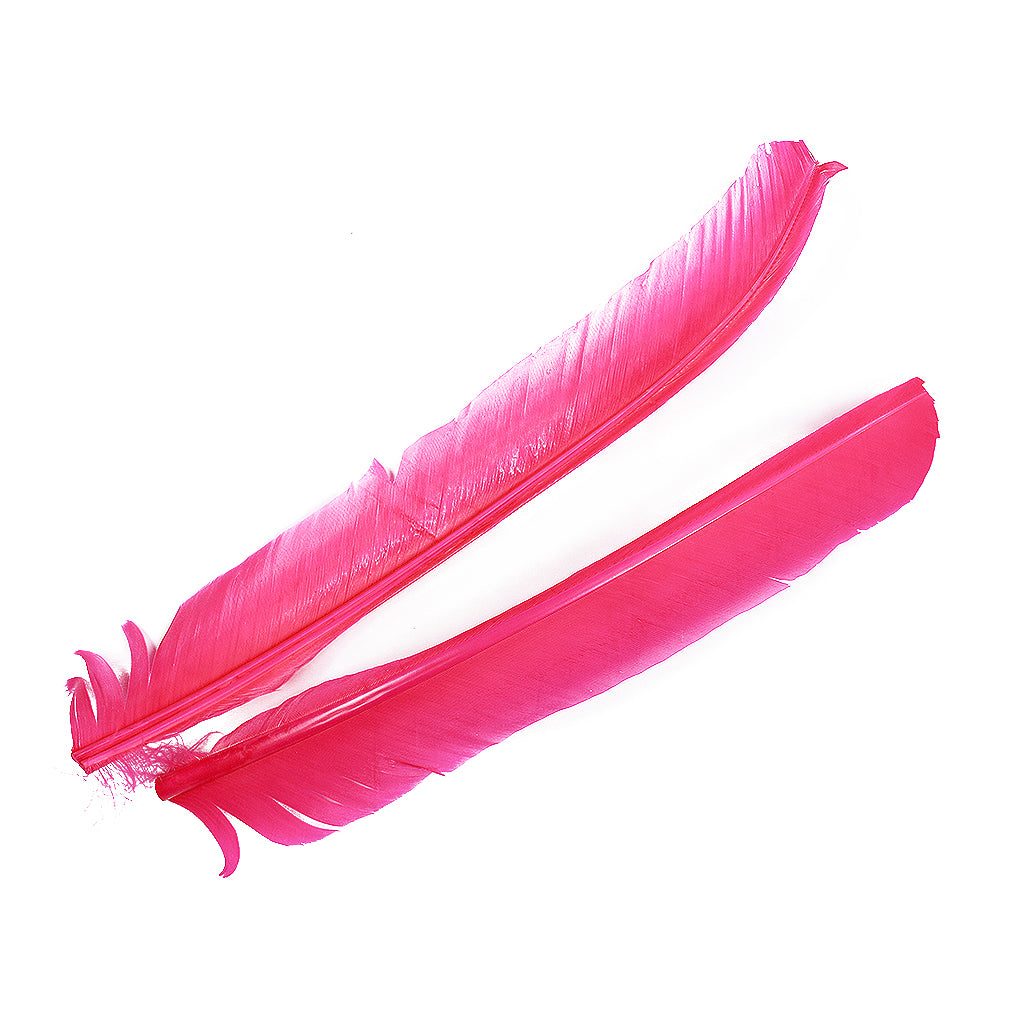 Shocking Pink Cut Turkey Pointer Feathers 8-12"