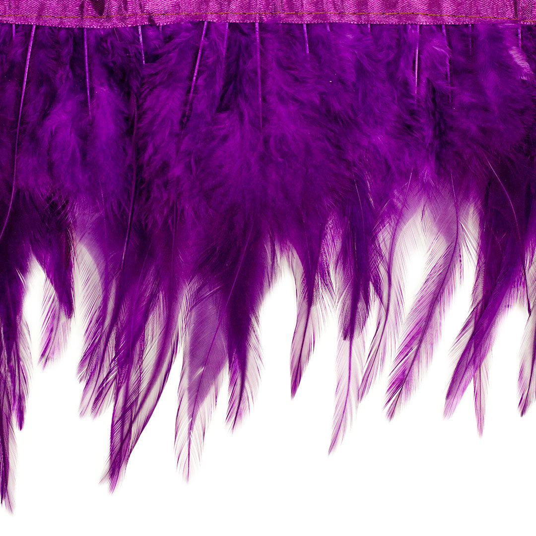 Rooster Saddle Fringe With Bias 6-8 inch 1yd Bolt --Purple