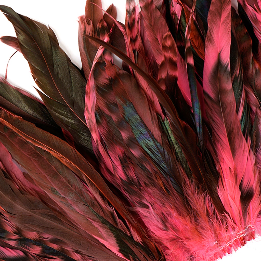 Rooster Coque Tails-Chinchilla - Pink Orient - 7-10’’ - 1/4 lb (1.25 yards) - Feathers
